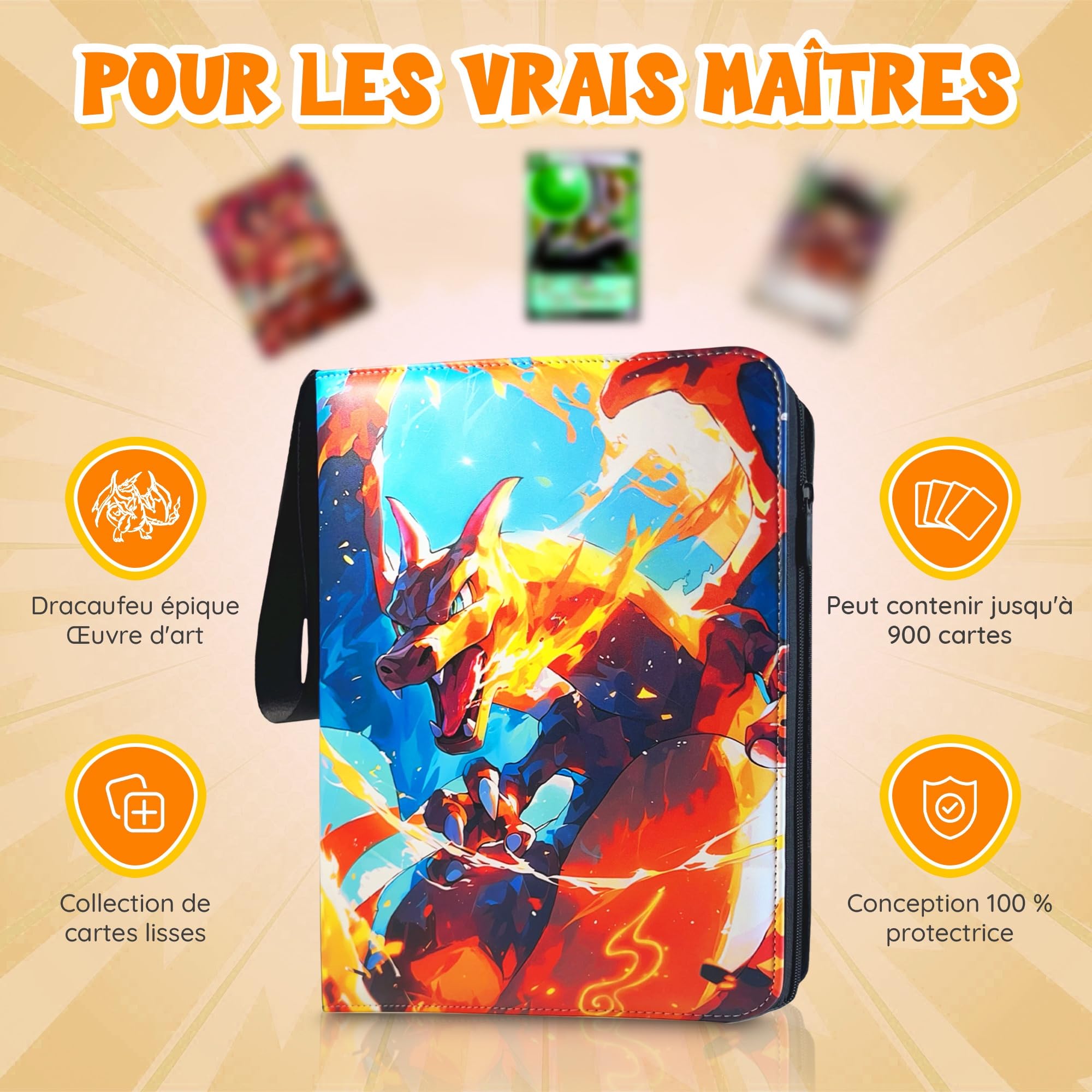 Álbum Para Tarjetas Pokémon - 900 Bolsillos, 50 Páginas, Resistente Al Agua Y Portátil