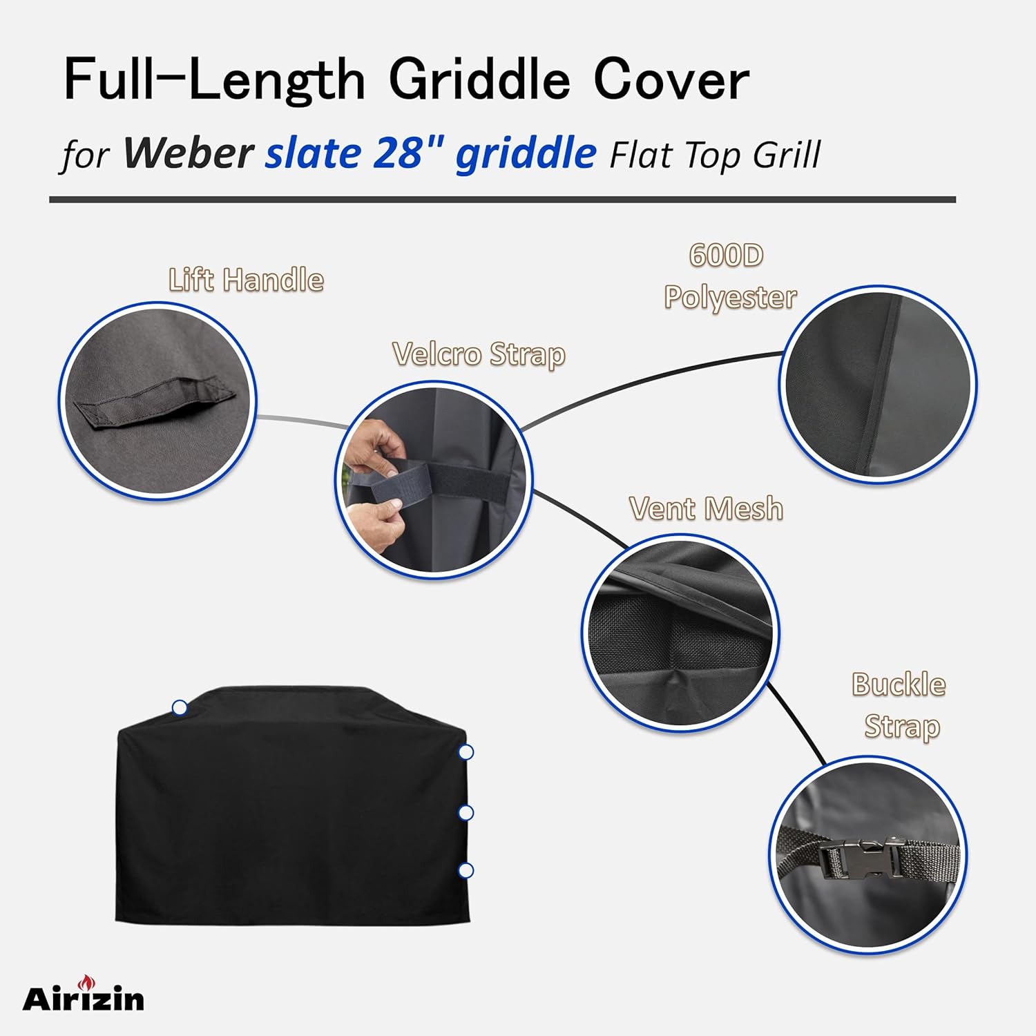 Grill Cover for Weber Slate 28" Griddle,for 3401060 Weber Slate 28 inch Flat Top Grill Griddle Cover Accessories