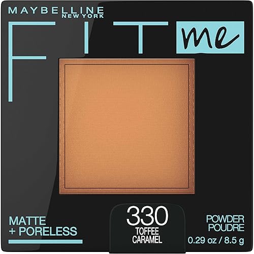 Maybelline Fit Me Matte + Poreless Pressed Face Powder - Maquillaje en polvo compacto, (Toffee), 1 unidad