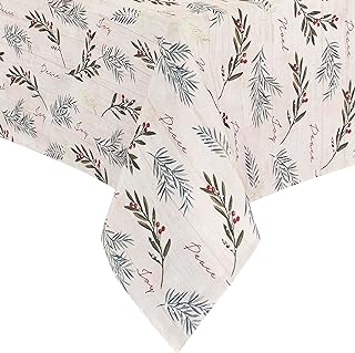 Elrene Home Fashions Holiday Tree Trimmings Wrinkle Resistant Fabric Tab...