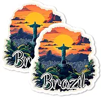 Ímã de geladeira de lembrança do Brasil, pacote com 2 unidades, vinil para lembrança, presente, geladeira, geladeira, lava-louças, ID 44999