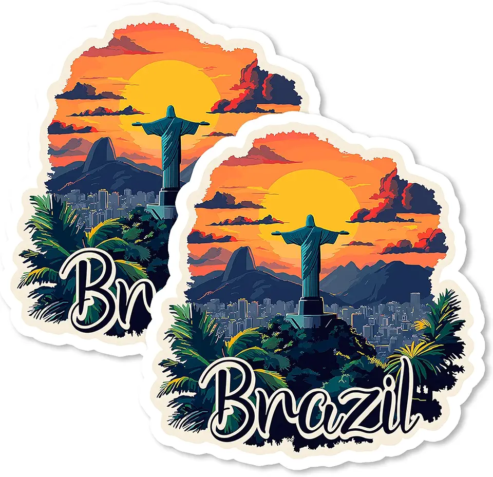 Ímã de geladeira de lembrança do Brasil, pacote com 2 unidades, vinil para lembrança, presente, geladeira, geladeira, lava-louças, ID 44999