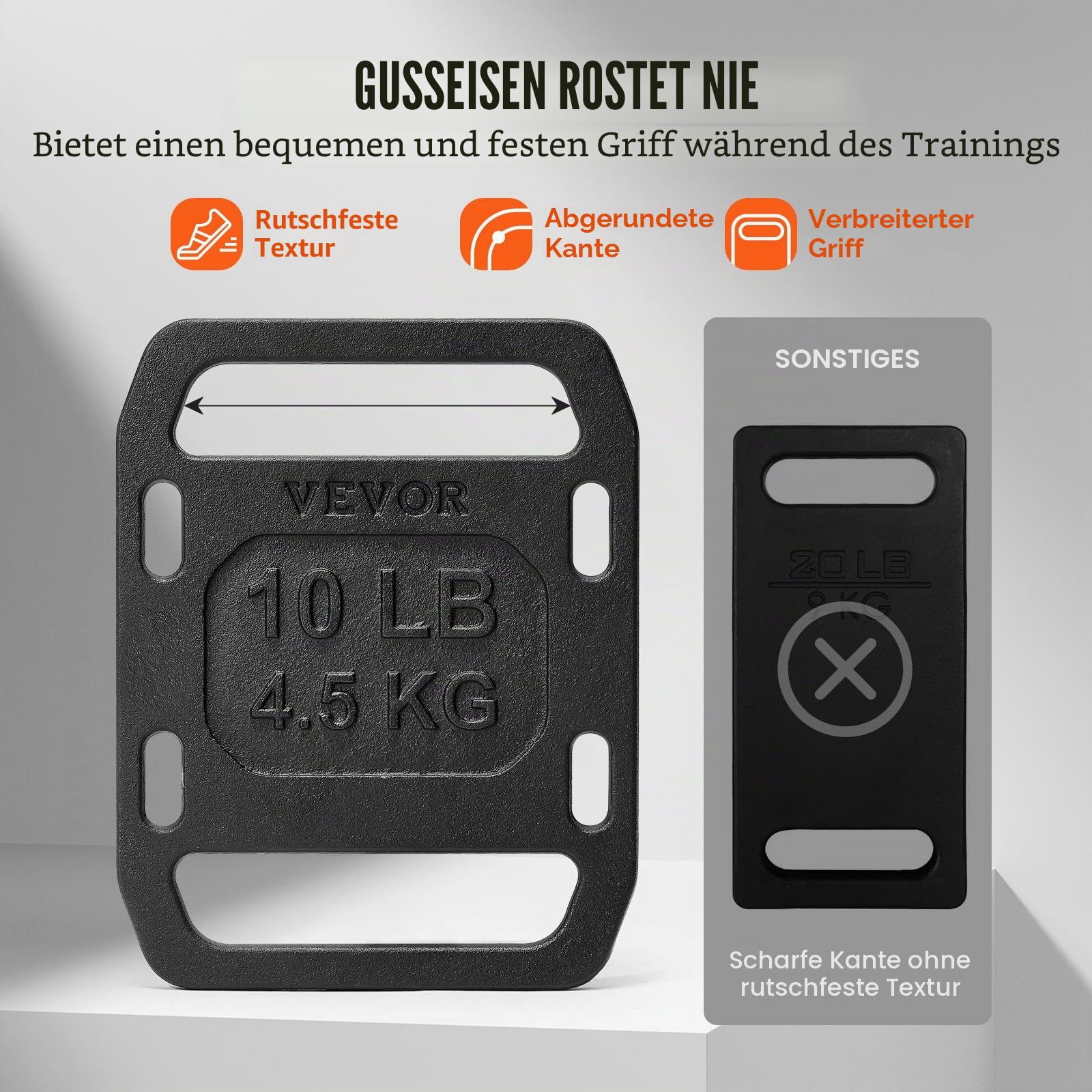VEVOR Ruck Gewichte aus Gusseisen, Ruck Plate, Gewichtete Gewichte zum Rucken, Massive Ruck Plate Gewicht für Rucken, Schaukeln, Kniebeugen, Krafttraining, Gewichtheben, Fitness Workout