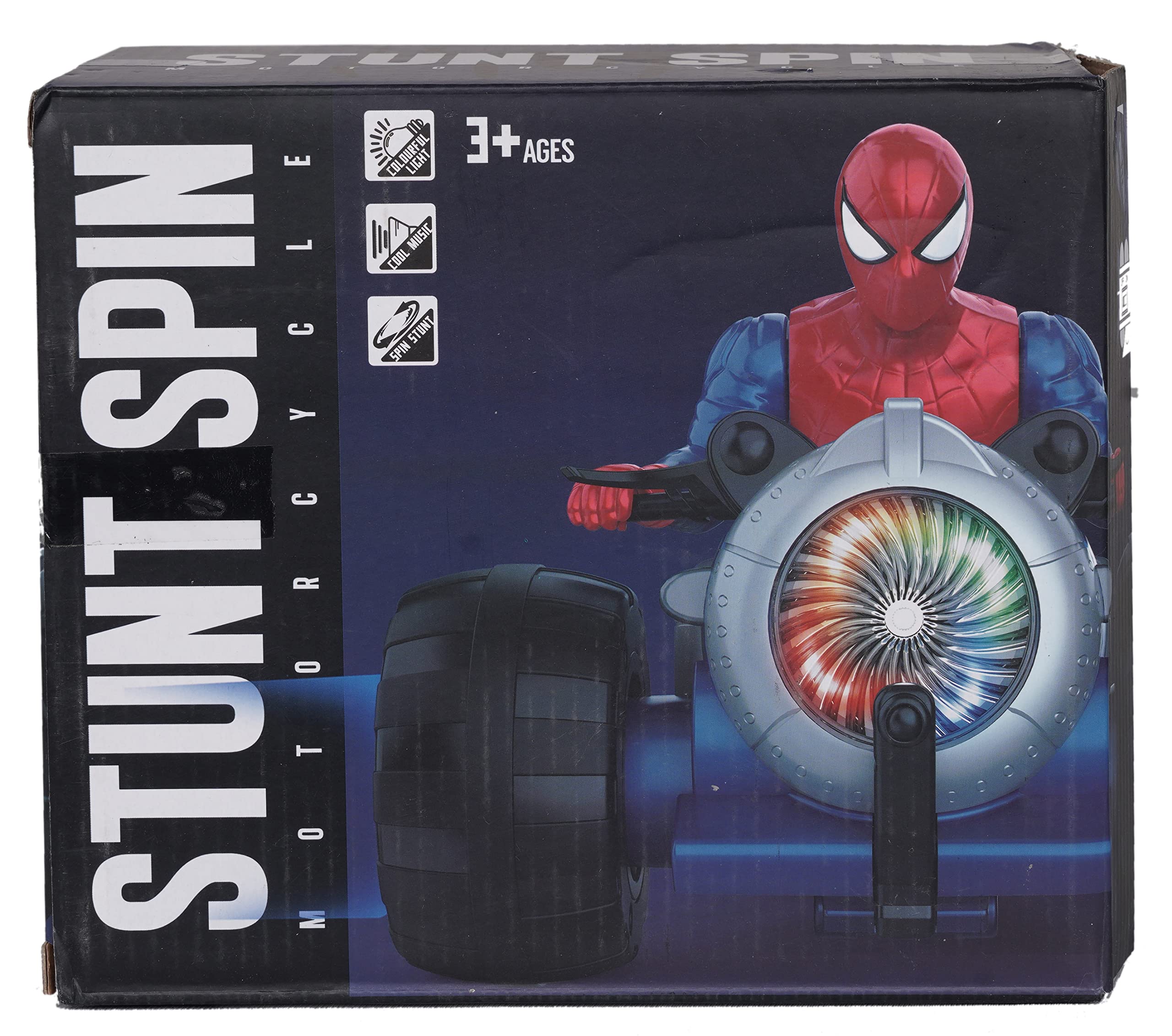 Goyal's Super Hero 360° Acrobatic Stunt Spin Racer Motorcycle Toy – Action Hero Style Stunt Rider with Flashing Lights & Music for Kids - Red Blue - Image 8 thumbnail