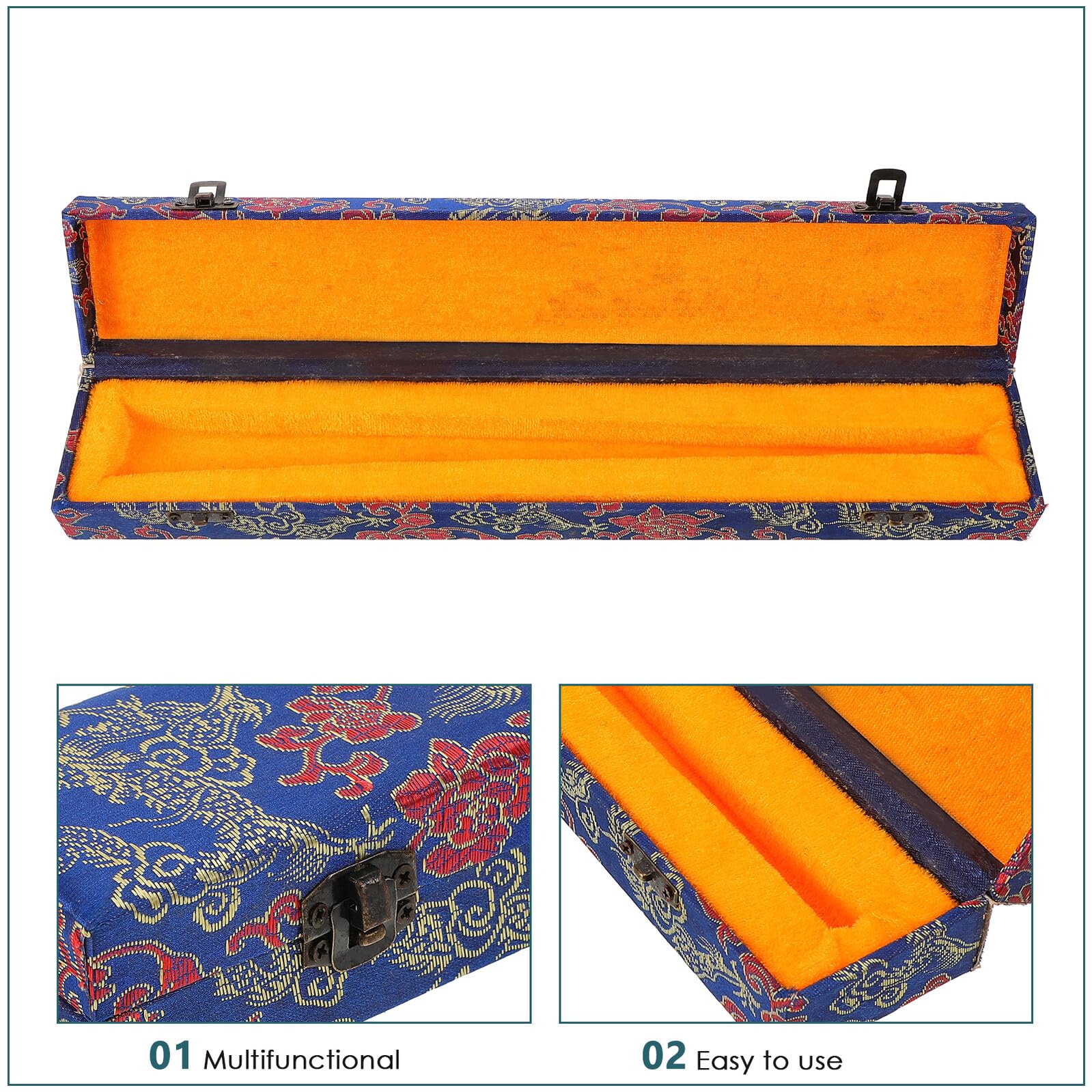 UKCOCO 5 Pezzi Scatola Regalo in Legno per Ventaglio Stile Ventaglio con Chiusura in Rame Custodia e Resistente Confezione