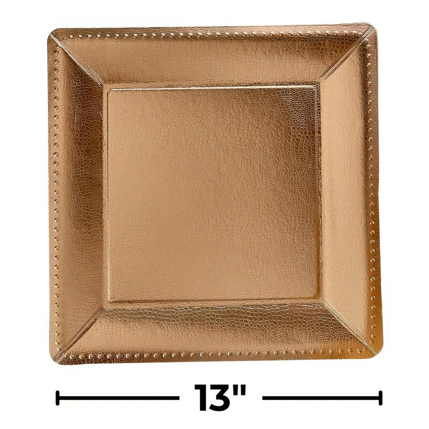 Silver Spoons DISPOSABLE SQUARE CHARGER PLATES - 10 PC (Metallic/Gold)
