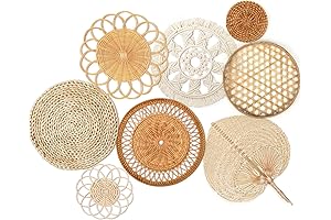 Set of 8 Boho Wall Basket Decor - Aesthetic Room Decor for...