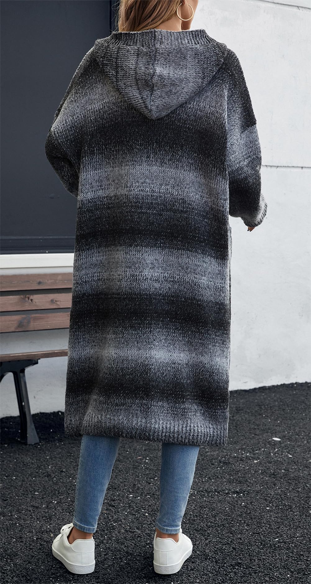 YUTILA Dicke Lang Strickjacke Damen Winter Oversize Grobstrickjacke Strickcardigan Pullover mit Knöpfe und Taschen