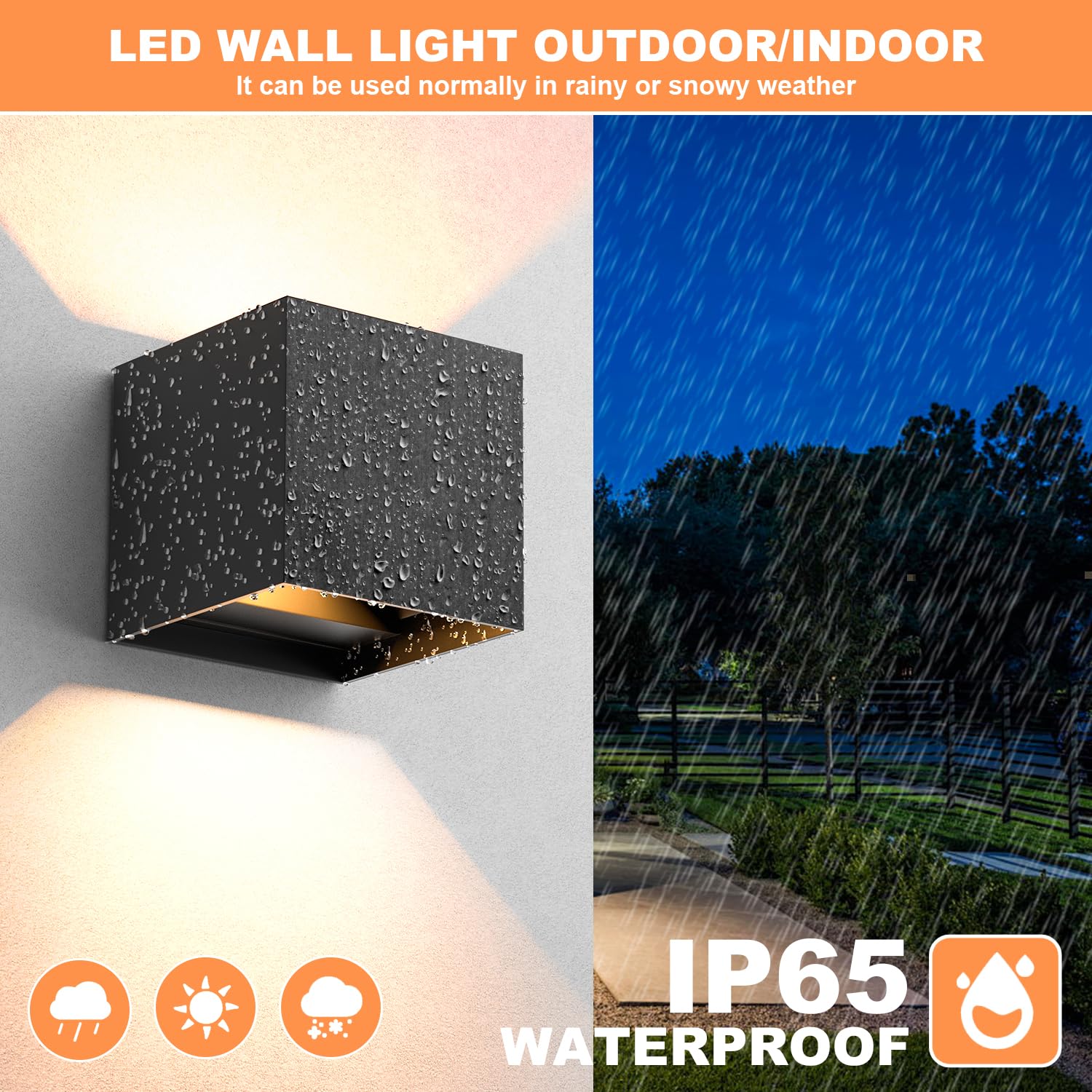 2 Pezzi Applique da Parete Esterno/Interno, 12W LED Lampada da Parete 3000K Bianco Caldo IP65 Impermeabile Applique Moderne in Alluminio Angolo del Fascio Regolabile - Nero