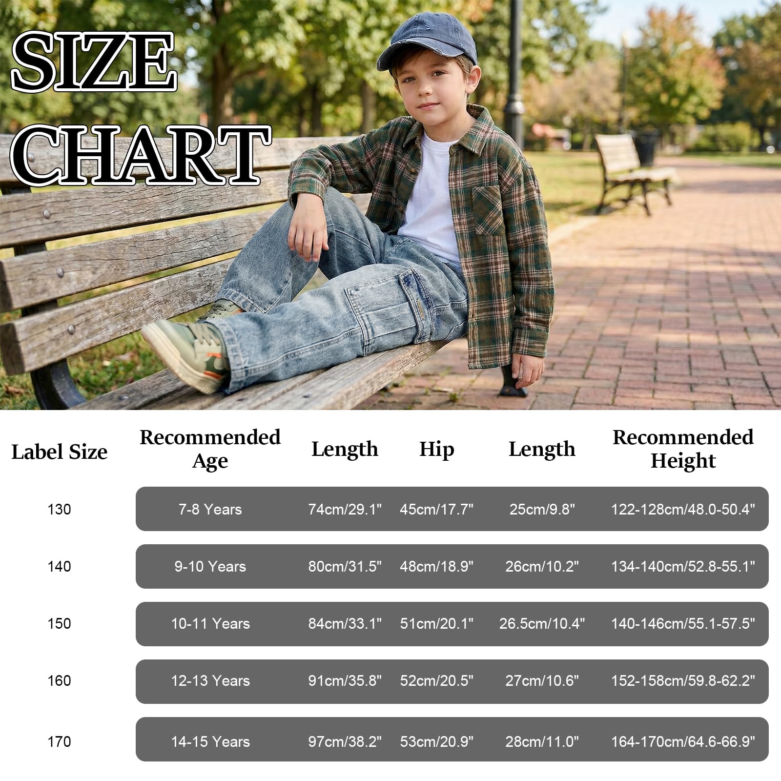 Vaqueros Baggy Cargo Jeans para Niños, Denim Pantalones con Cintura Elástica y Multi-Bolsillos Holgados Largos Stretch Denim Jeans Vintage Streetwear Skater Pants para Niño 7-15 Años