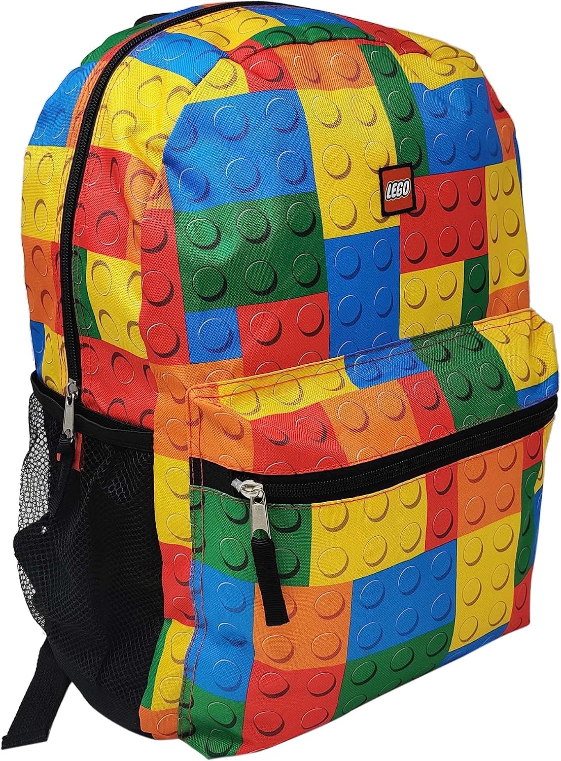 LEGO 16" Backpack Bag All Over Print Cargo and Side Mesh Pockets Multicolor