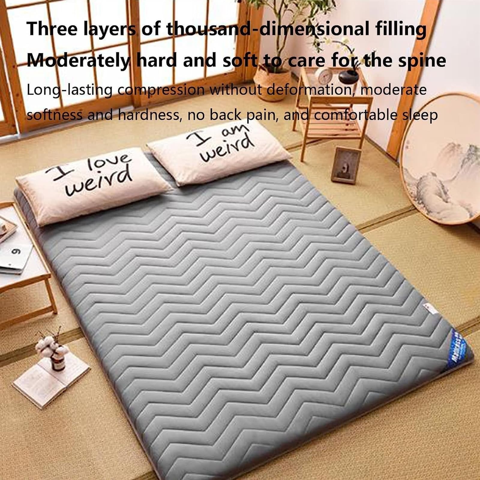 Colchón De Futón, Colchón De Tatami Tradicional Japonés, Colchón De Piso Plegable, Colchón De Cama Ultra Suave, Tapete De Tatami Doble Individual, Camping, Hogar (Color : A, Size : 100X200cm)