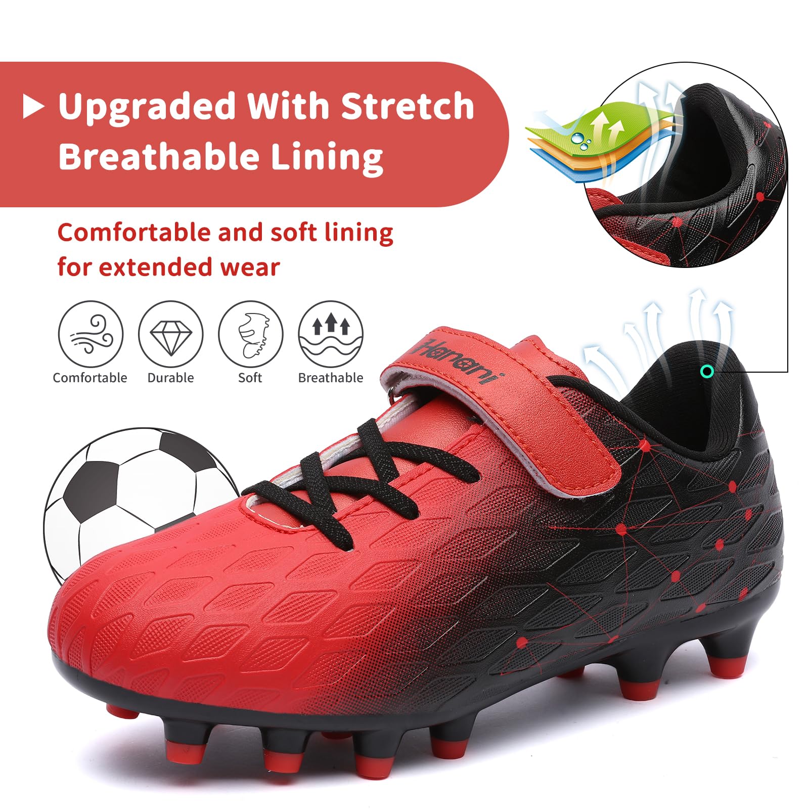 Boys Football Boots Shoes Kids Girls FG/AG Soccer Athletics Training Sport Running Shoes Profession Competition Teenager Indoor Outdoor Cleats Sneakers for Unisex - 4