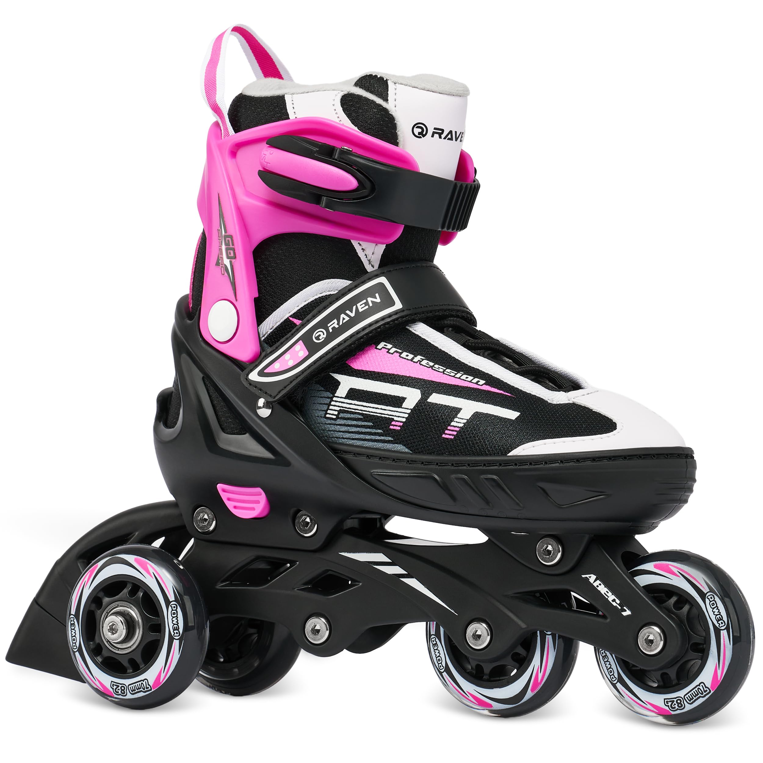 RAVEN Patines en línea 3 en 1 Ajustables Negro/Rosa 35-39