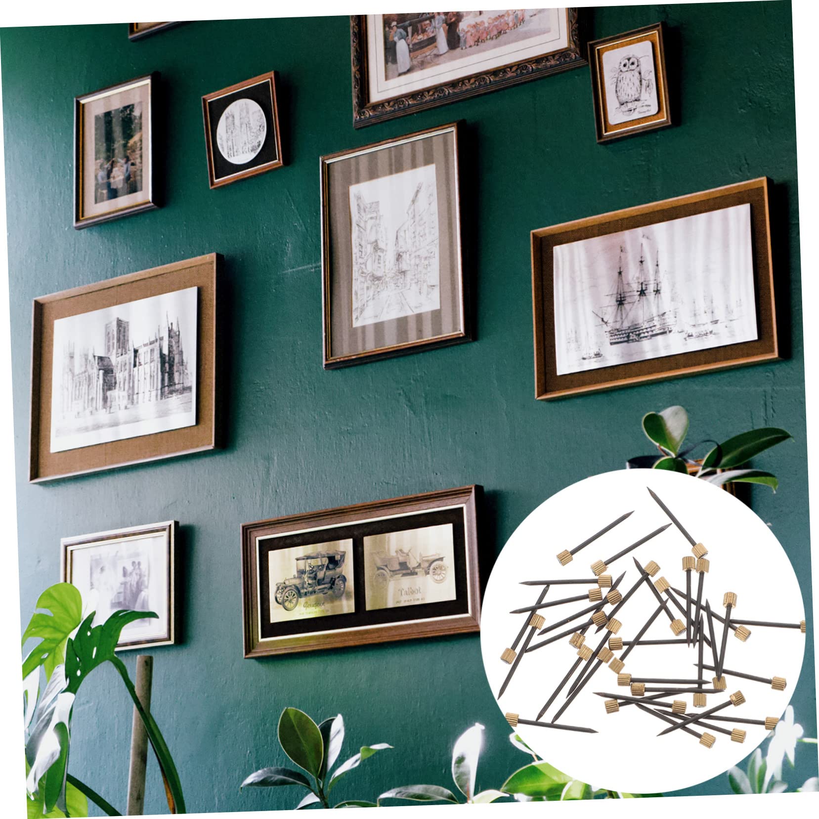 Mikikit 4sets Picture Hanging Kit 200 Count Nails for Hanging Pictures Wall Decor Home Office 50pcs*4