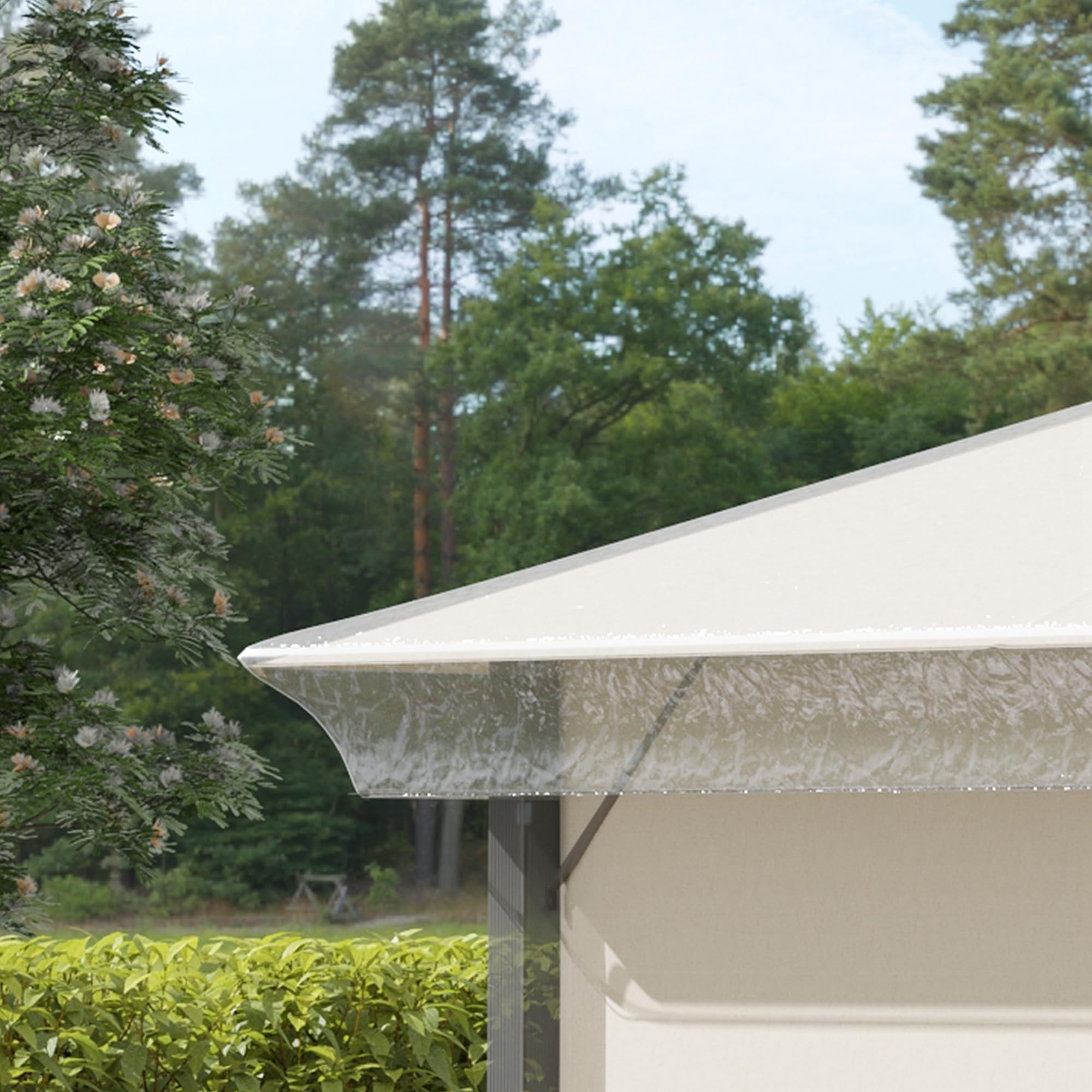 Outsunny Cubierta Protectora para Gazebo 3x3 m Cubierta Impermeable para Pérgola Toldo Carpa Funda Protectora Protección contra la Intemperie Transparente
