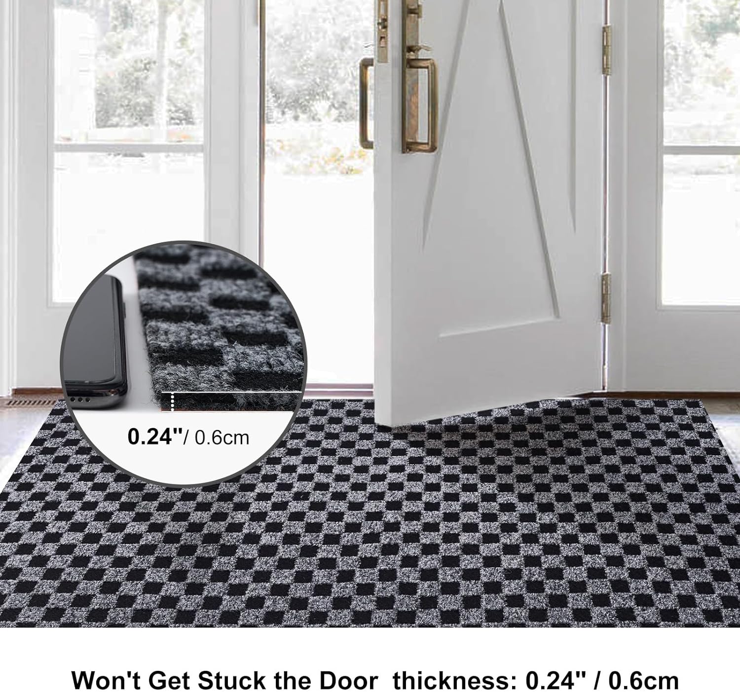 2' x 6' Runner Rugs with Rubber Backing, Outdoor Indoor Utility Non Slip Carpet Rug Runner for Hallway, Custom Size Area Rugs Mat for Entryway Balcony Patio Kitchen Garage Stair Laundry