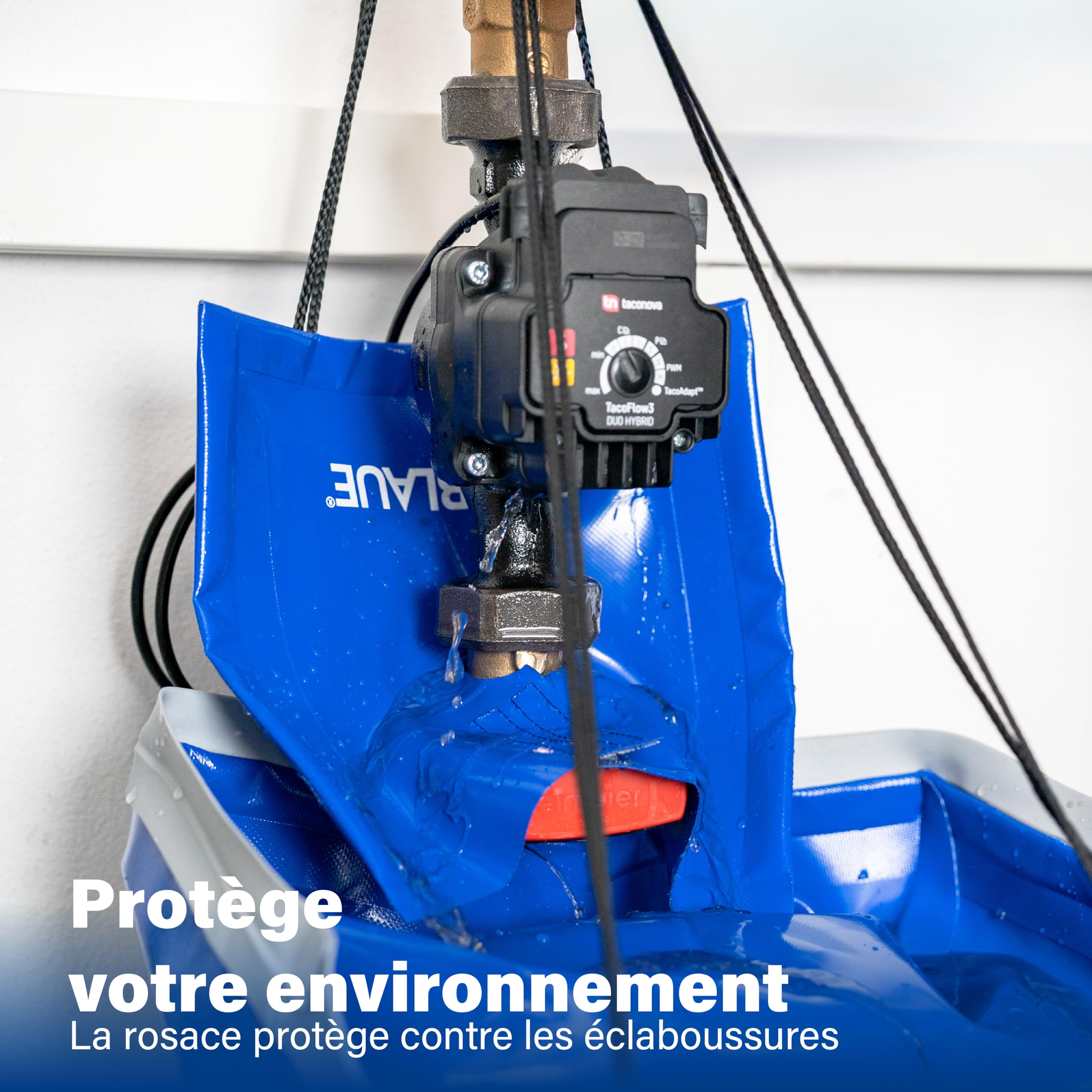 DERBLAUE® Rosace simple – Protection anti-éclaboussures et accessoire pratique pour un travail propre sur tous types de tuyaux – pour l'eau, l'hydraulique, le froid et la climatisation (22 mm)