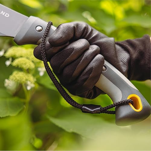 Miniatura 4 de Woodland Tools Machete resistente – Hoja curvada Parang de 16 pulgadas con espiga completa, mango ergonómico y funda de nailon balístico – Cortador