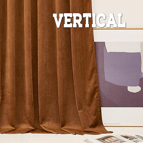 Miniatura 136 de RYB HOME - Cortinas de terciopelo beige, cortinas decorativas resistentes con pestaña trasera, cubierta de privacidad para oscurecer habitación