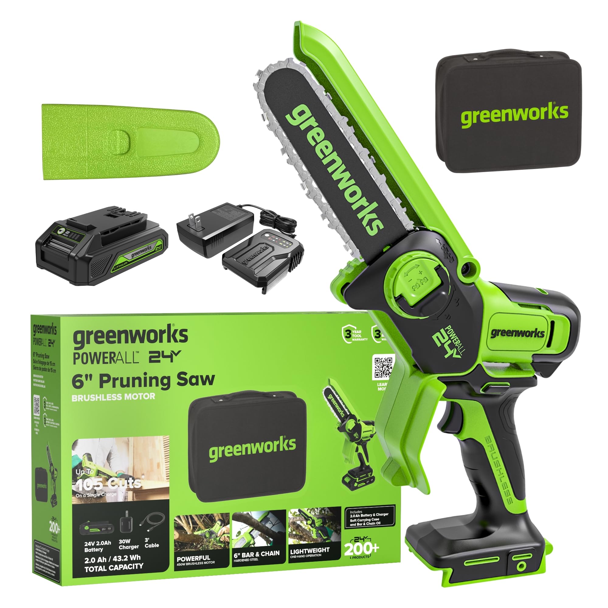 Greenworks 24V 6in Mini Chainsaw
