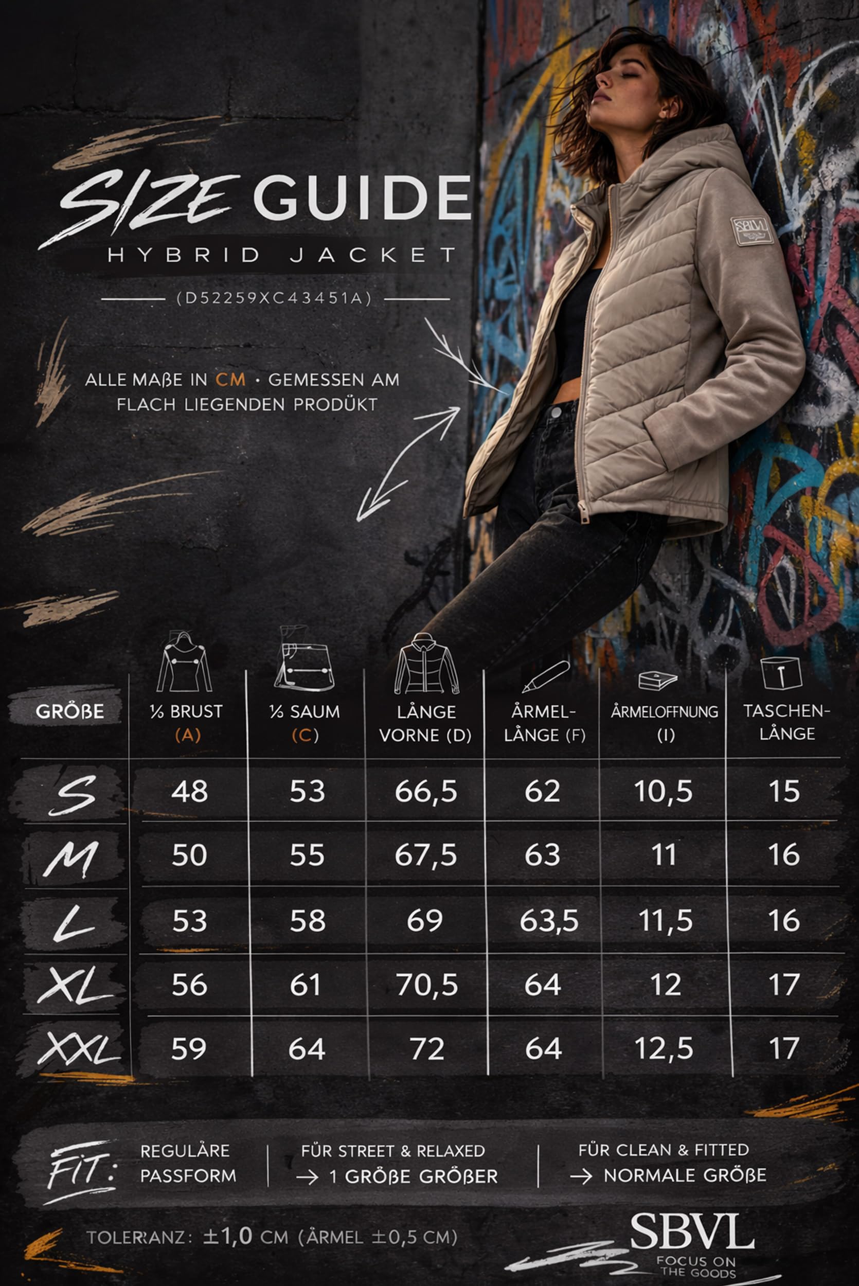 Sublevel Damen Hybridjacke mit Kapuze – Gesteppte Stepp-Front & Sweat-Ärmel – Leichte Übergangsjacke für Frühling, Sommer & Herbst