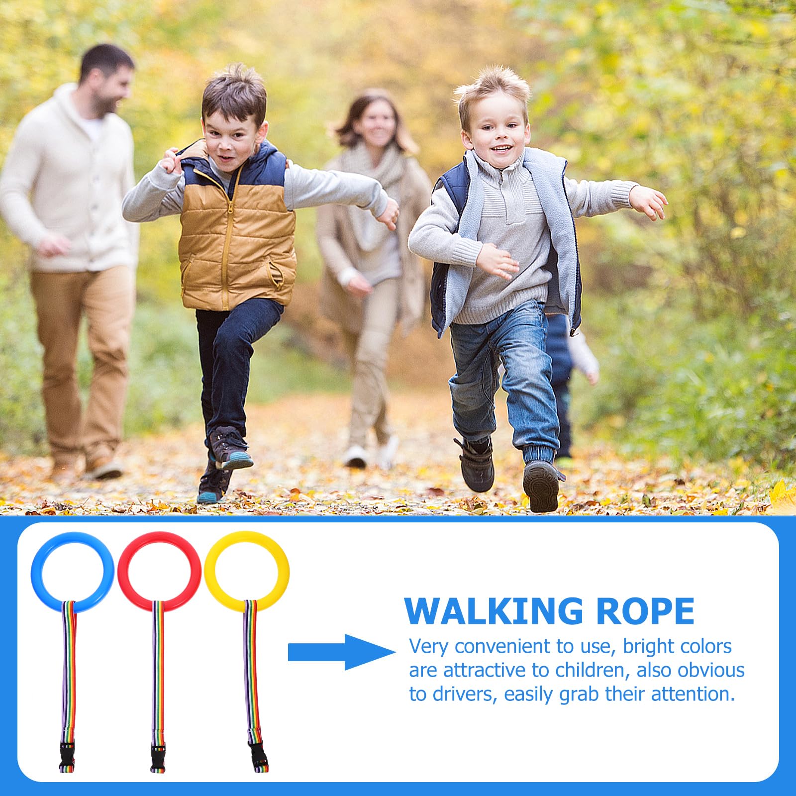 TOYANDONA Toddler Walking Safety Rope with Handles 3-Pack Preschool Anti-Lost Leash for Daycare Outdoor Walks and Group Activities - Image 3