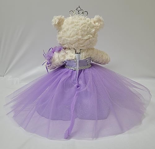 Miniatura 8 de KINNEX COLLECTIONS SINCE 1997 Oso de peluche de membrillo de 12 pulgadas con bordado de vestido Mis 15 años Centro de mesa (sin soporte) B09631-5-N