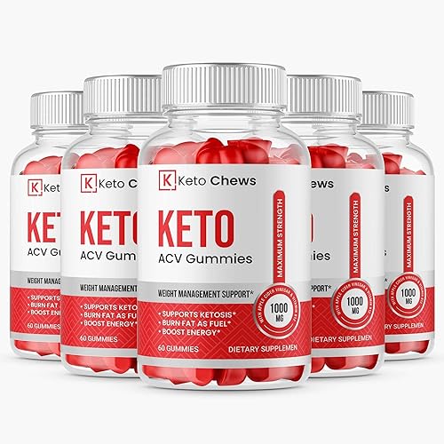 Paquete de 5 gomitas KetoChews Keto ACV, fórmula avanzada para quemar peso Keto Chews, vinagre de sidra de manzana AVC, 300 gomitas