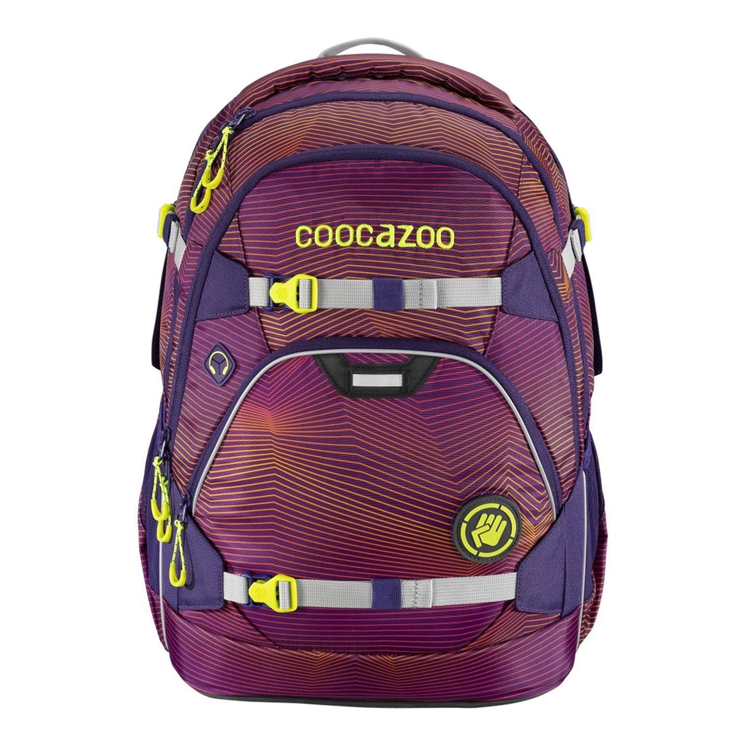 coocazoo Schulrucksack ScaleRale Soniclights Purple lila, ergonomischer Tornister, höhenverstellbar mit Brustgurt und Hüftgurt für Mädchen ab der 5. Klasse, 30 Liter