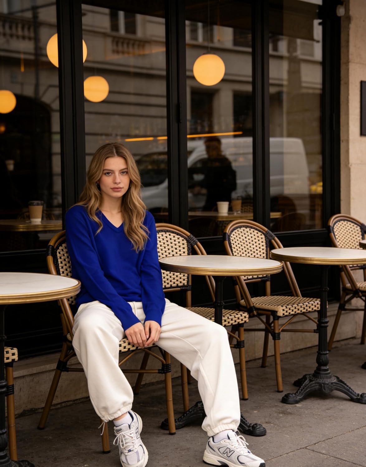 SANGTREE Sweater for Women V Neck Casual Long Sleeve Lightweight Knit Pullover Tops - Image 4