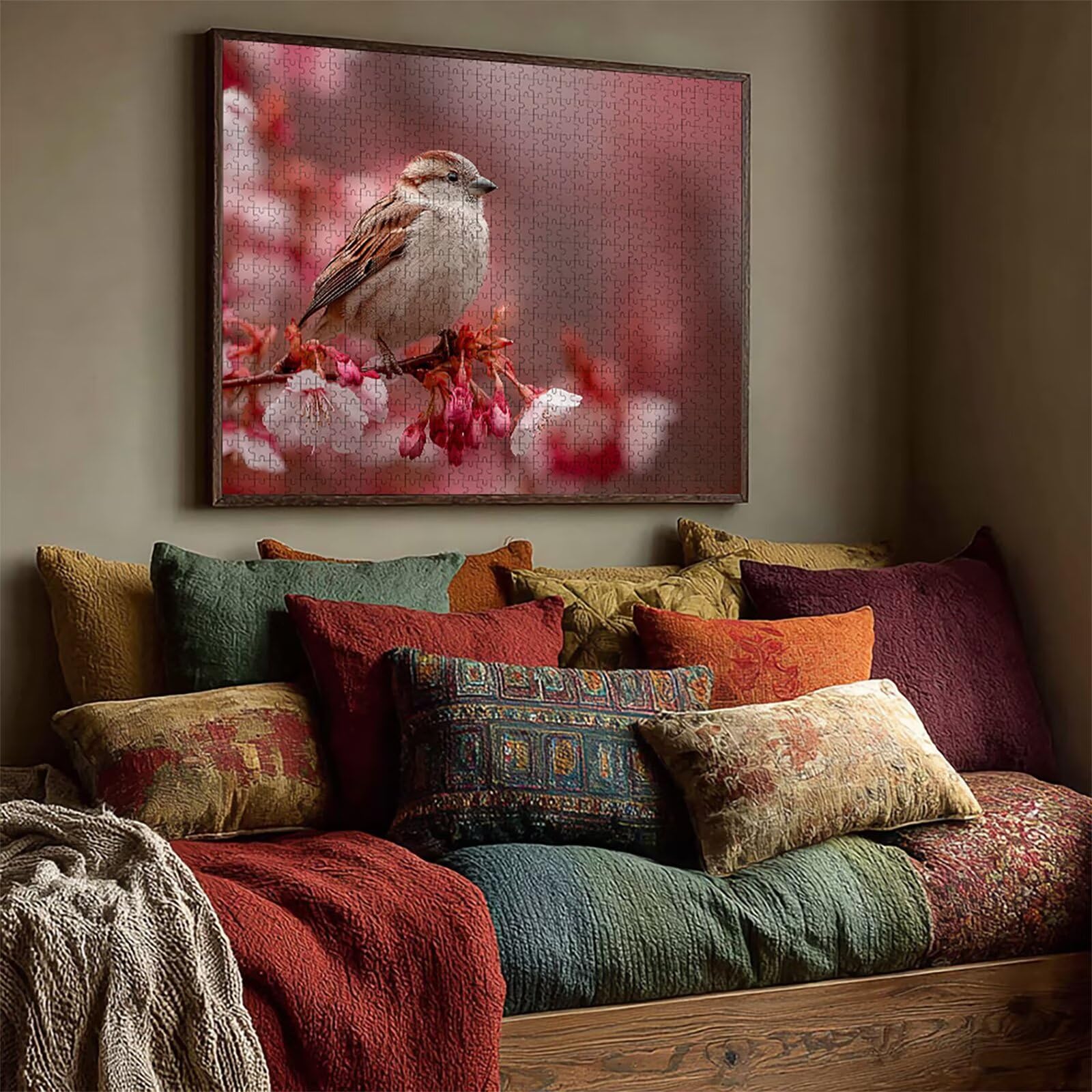 Puzzle 5000 elementów dla dorosłych, różowe, drewniane puzzle, 155 x 104 cm, części ściśle do siebie pasują, dla mężczyzn, kobiet, starszych seniorów, relaks i odstresowanie, letnie prezenty