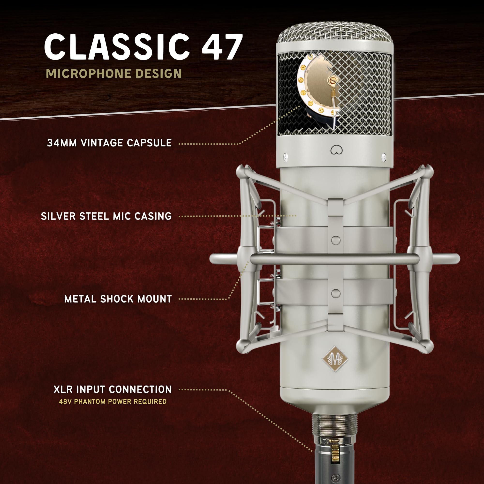 Amazon.co.jp: Melon Audio MA-47 スタジオコンデンサーマイク 34mm