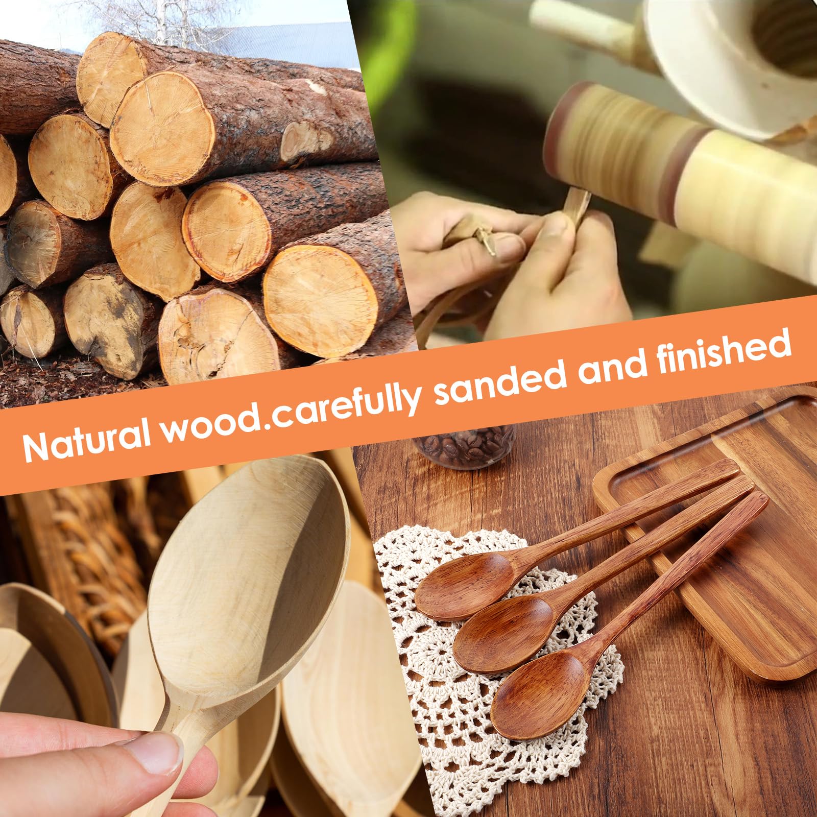 Amazon.com: Oruola 4pcs Wood Serving Spoons,Wood Spoons for