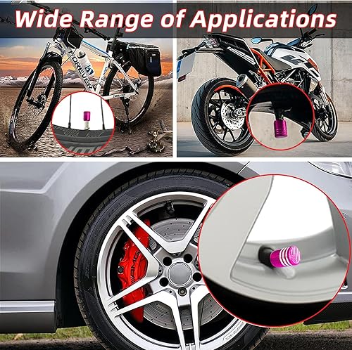 Miniatura 5 de Ziciner 8 tapas de válvula de neumático, cubierta de válvula a prueba de polvo con anillo de goma, resistente a la corrosión, a prueba de fugas,