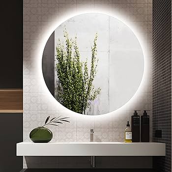 LED鏡 壁掛け 丸 ウォールミラー 化粧鏡 照明付き 防水 くもり止め 洗面台 ミルオ君の鏡工房 ledミラー 丸鏡 60cm 壁掛け 化粧鏡 ライト