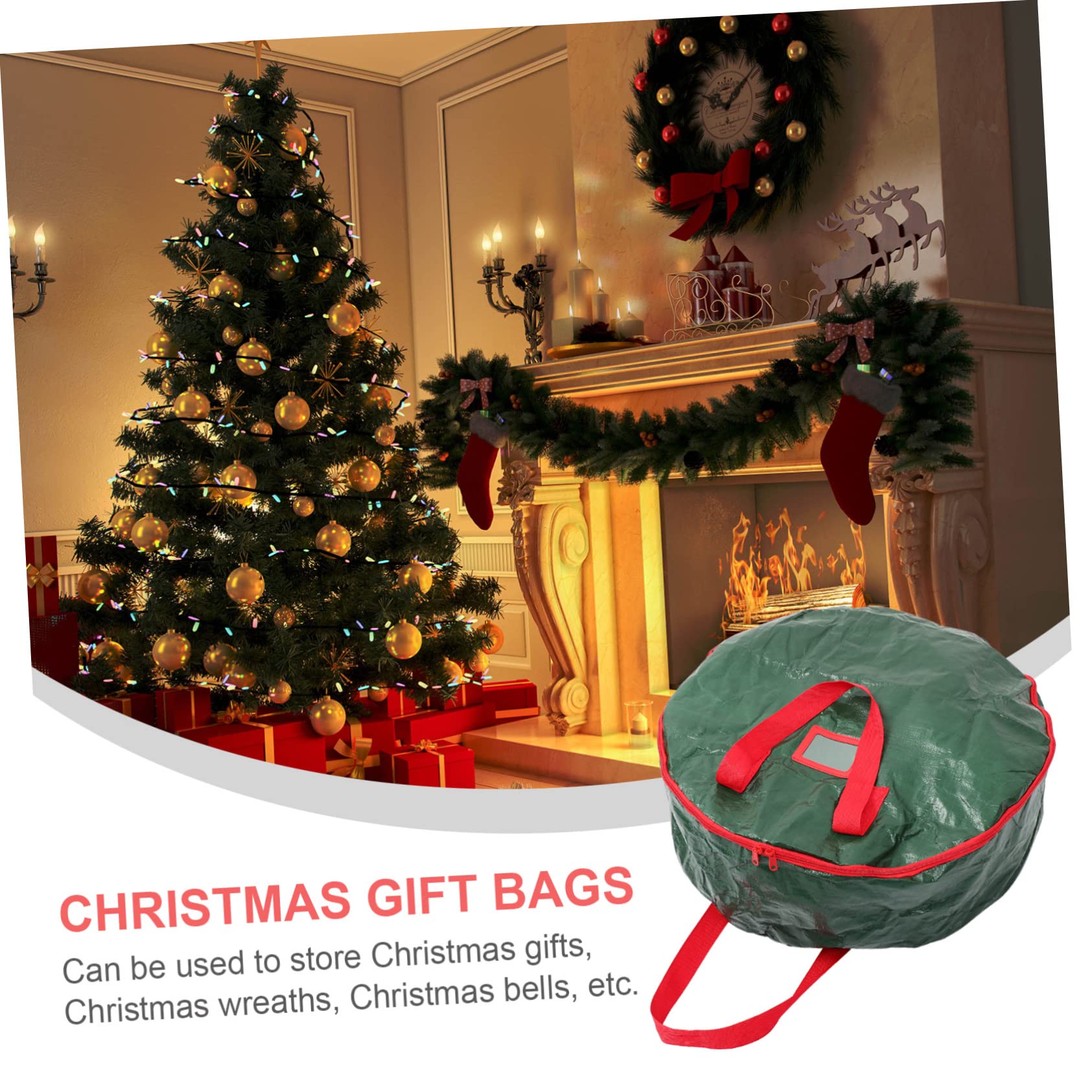 MAGICLULU 8 Stück Weihnachtsdekoration Aufbewahrungstasche Weihnachtskranz Aufbewahrungstasche Weihnachtsbaum Girlande Aufbewahrung Weihnachtsgirlanden Xmas Girlande Runde