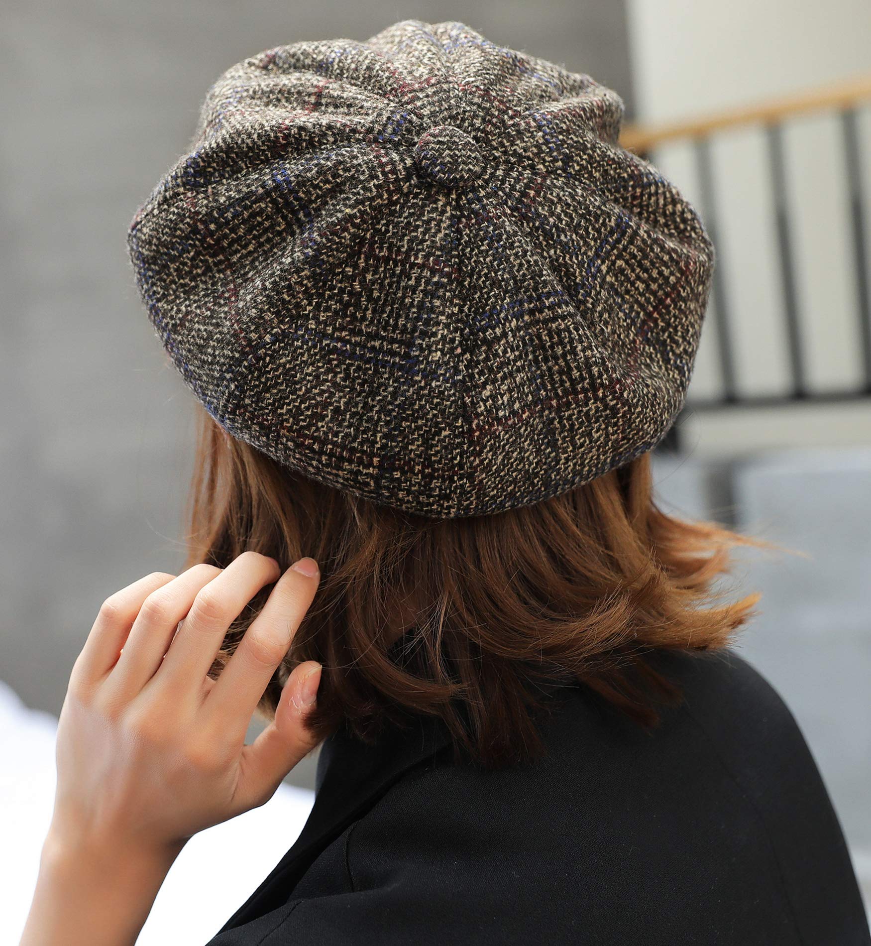 Superora Boinas Mujer Francesa Vintage Sombreros de Mujer Fiesta Invierno Clásico Gorro Caliente Beret Francés Beanie Cozy Enrejado