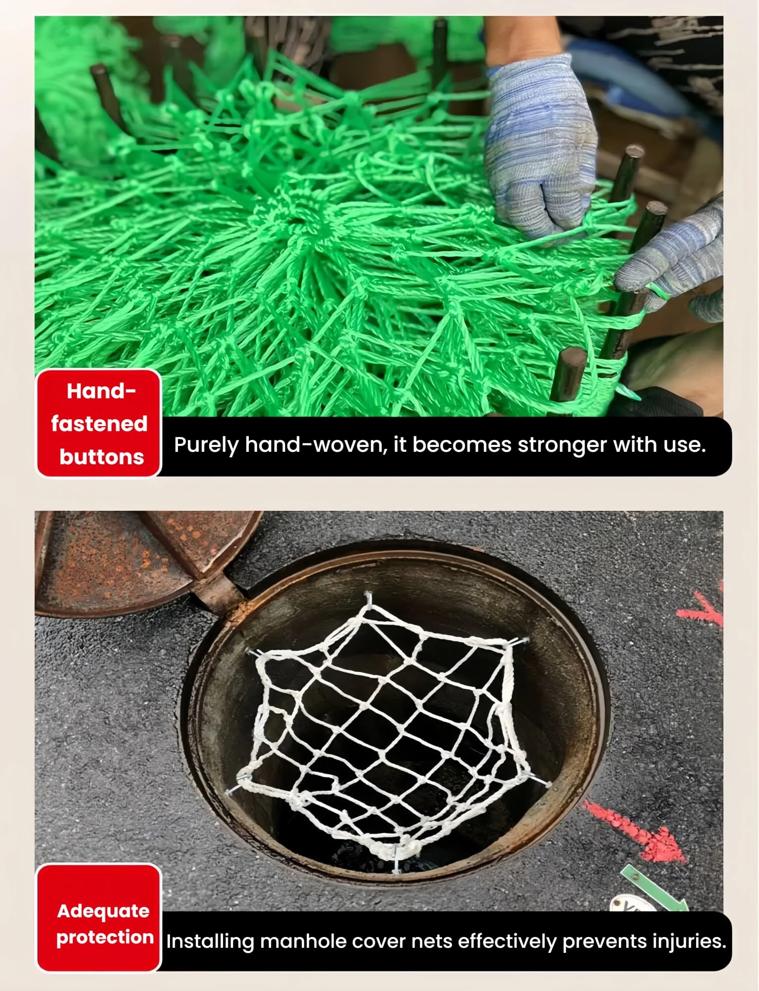 Rete Protezione Pozzetti, Rete Anticaduta per Pozzi Esterni | Rete flessibile; 8 ganci inclusi; per pozzi e giardini; struttura rinforzata; facile installazione(Dia-78 cm)