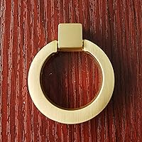 Vista 6 de Myxekllo 4 tiradores de anillo de gabinete de oro cepillado, tiradores de latón para cajones de muebles, anillo de gabinete de cocina, manijas