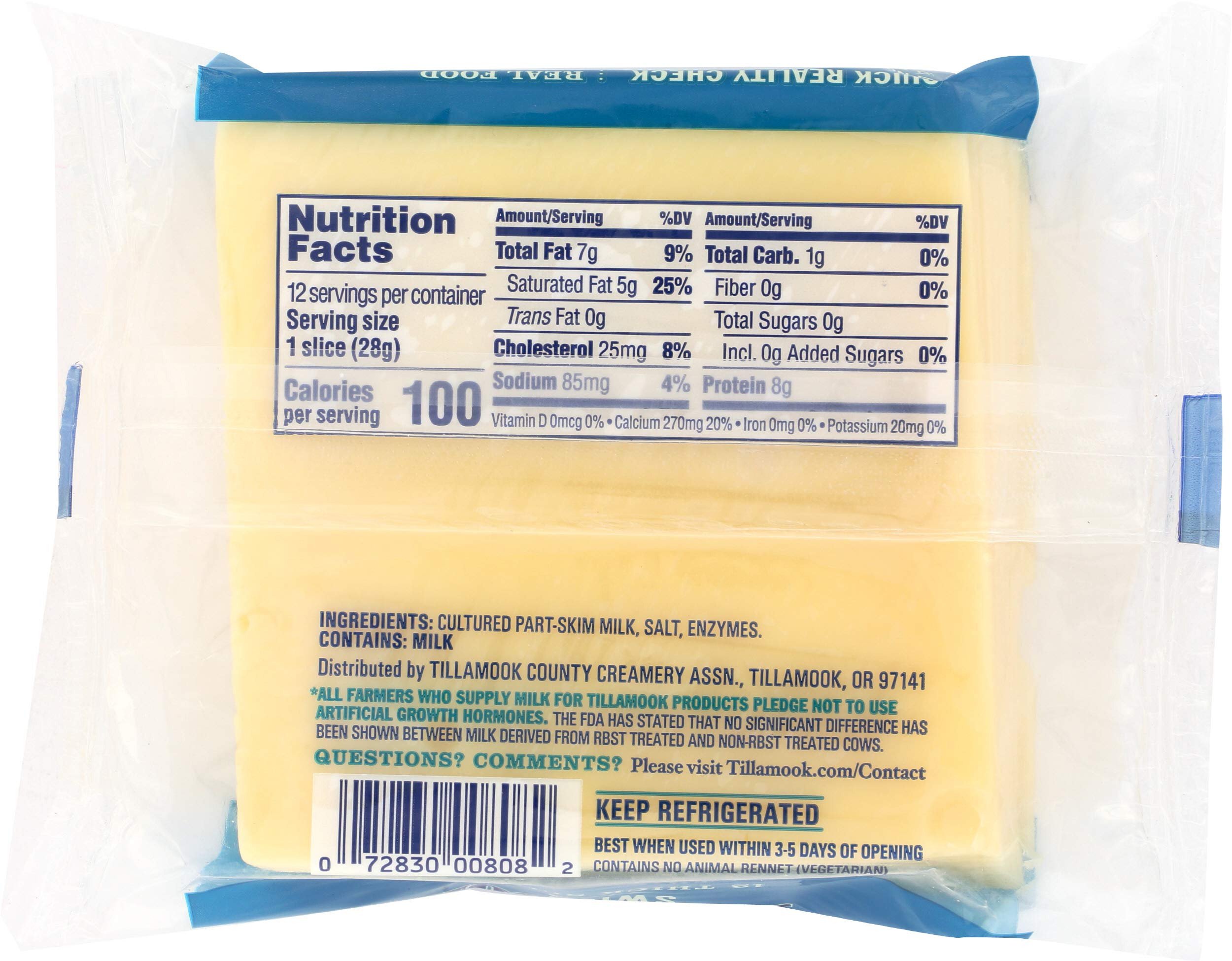 はと Amazon.com: Tillamook, Swiss Sliced, 12 Ounce : Grocery & Gourmet Food
