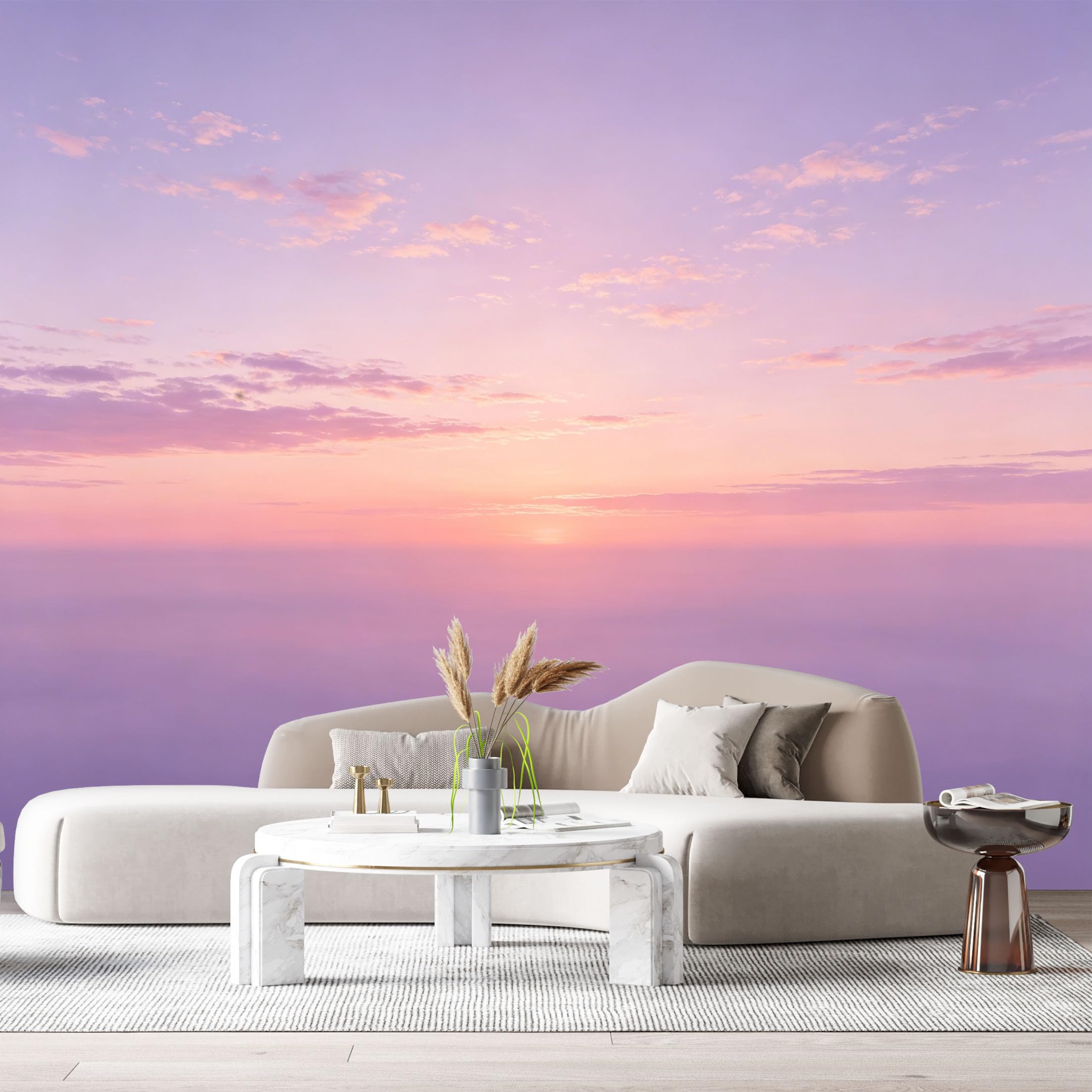Custom Size Wall Murals Sunset Sky Landscape Watercolor Clouds Horizon SelfAdhesive Wall Fabric Removable Large Wallpaper for Photo Living Room