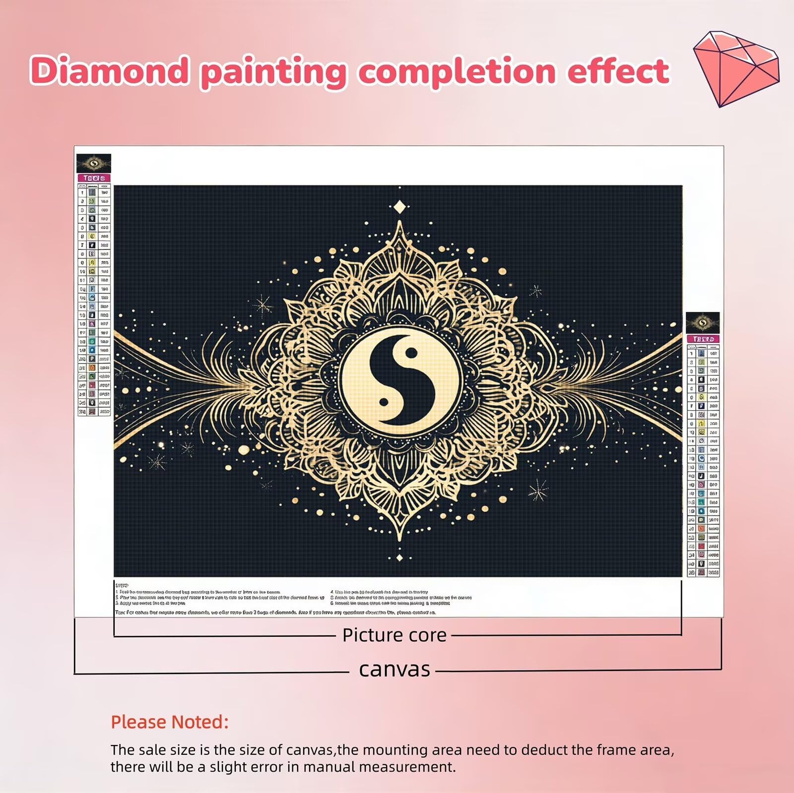 Zestawy sztuki diamentowej w japońskim stylu, dla dorosłych, malarstwo diamentowe, mandala 5D, DIY, pełne okrągłe wiertło, kryształ, sztuka i rękodzieło, dekoracja ścienna domu, 100 x 130 cm, model