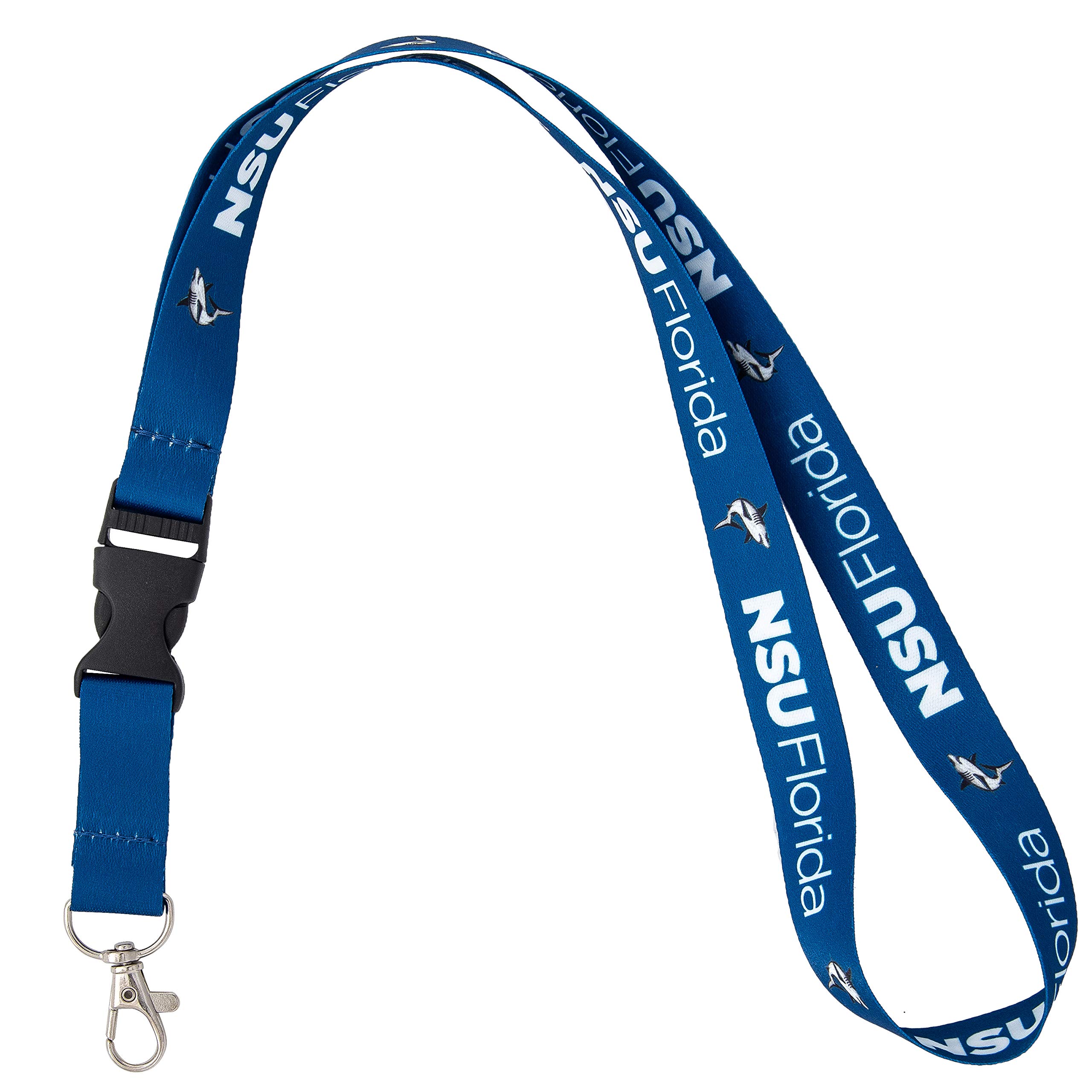 Desert Cactus Nova Southeastern University Lanyard NSU Sharks Car Keys ID Badge Holder Keychain Detachable Breakaway Snap Buckle (Blue)