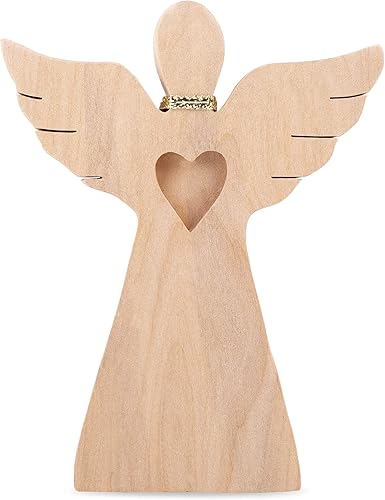 Miniatura 2 de Forest Decor - Figuras de ángel de la guarda de madera para inspirarse en el amor y la paz, estatua coleccionable de ángel de recuerdo – Decoración