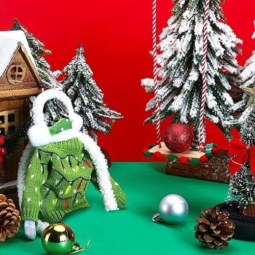 Miniatura 7 de Aoriher Juego de 9 accesorios de muñeca de Navidad, incluye saco de dormir, albornoz, máscara, orejeras, bufanda, gafas, hamaca y suéter (foco)