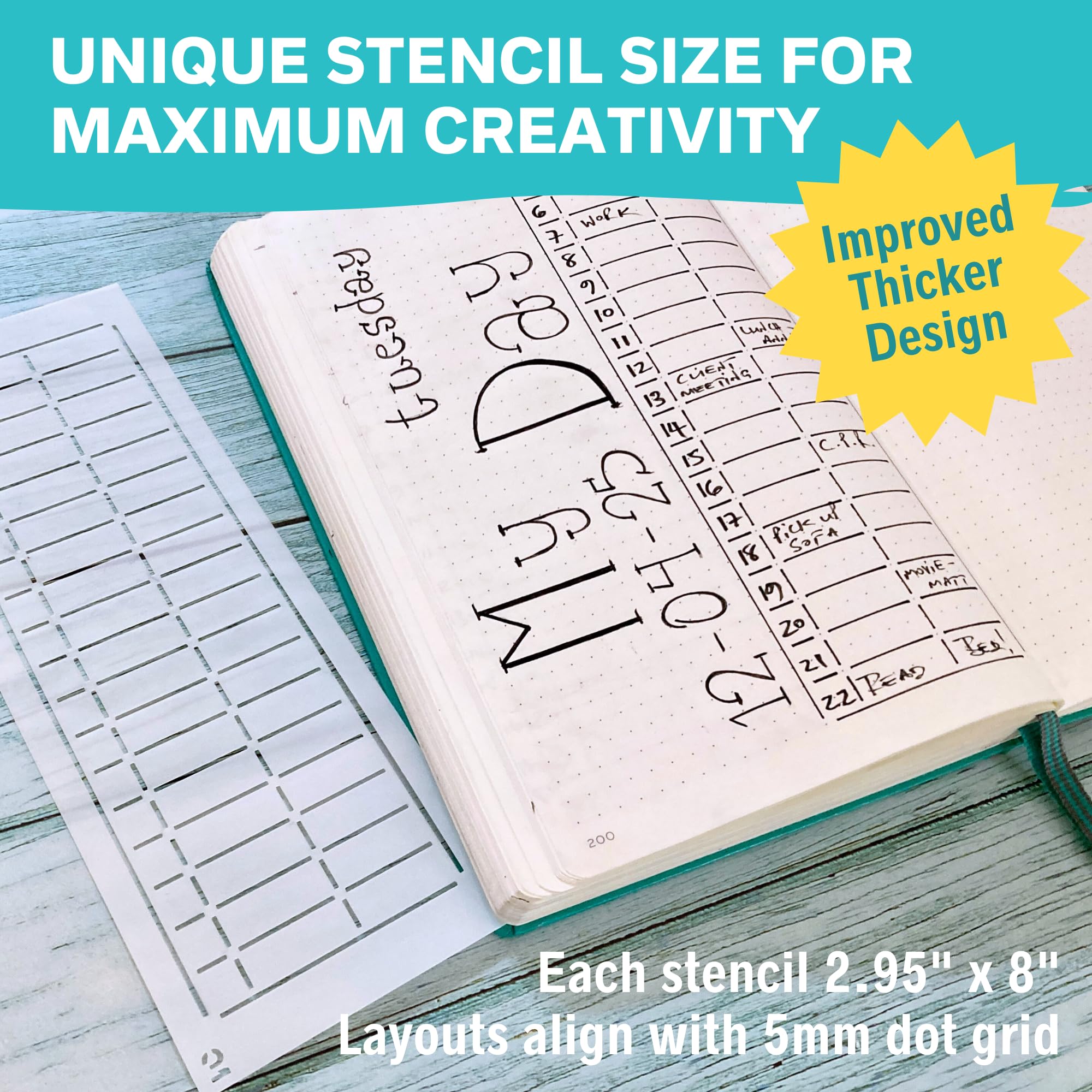 Pochoirs Planner - Modèles Réutilisables Pour Carnet Et