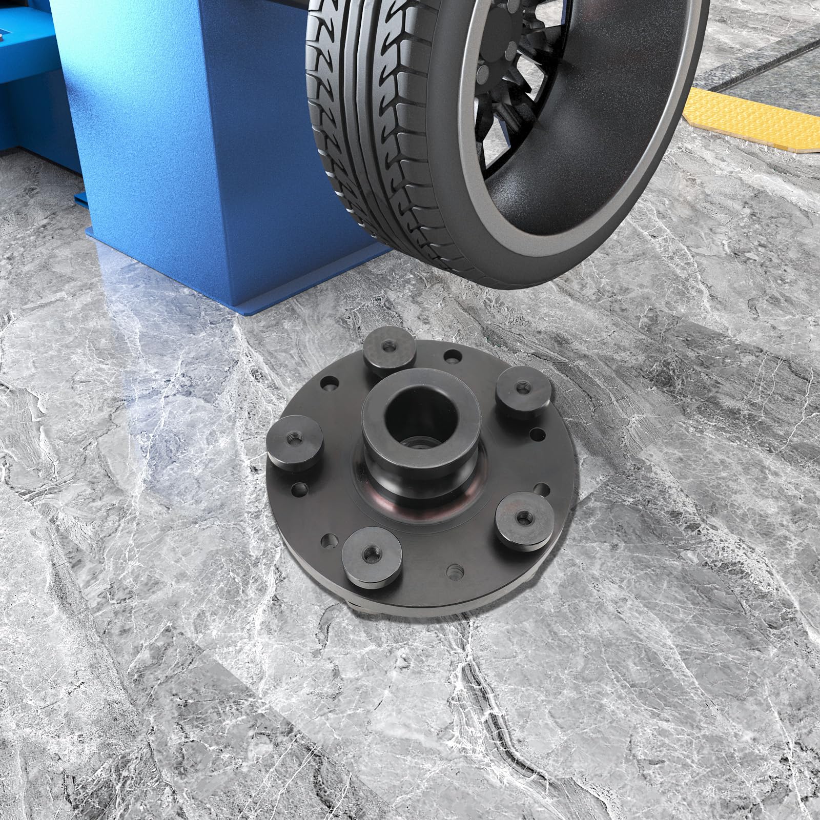 Adaptador de equilibrador para Llantas, Accesorio Universal para máquina de Equilibrio, Herramienta de Giro de neumáticos de diámetro de Eje de 40 mm, Rueda de 5 Lug balanceador
