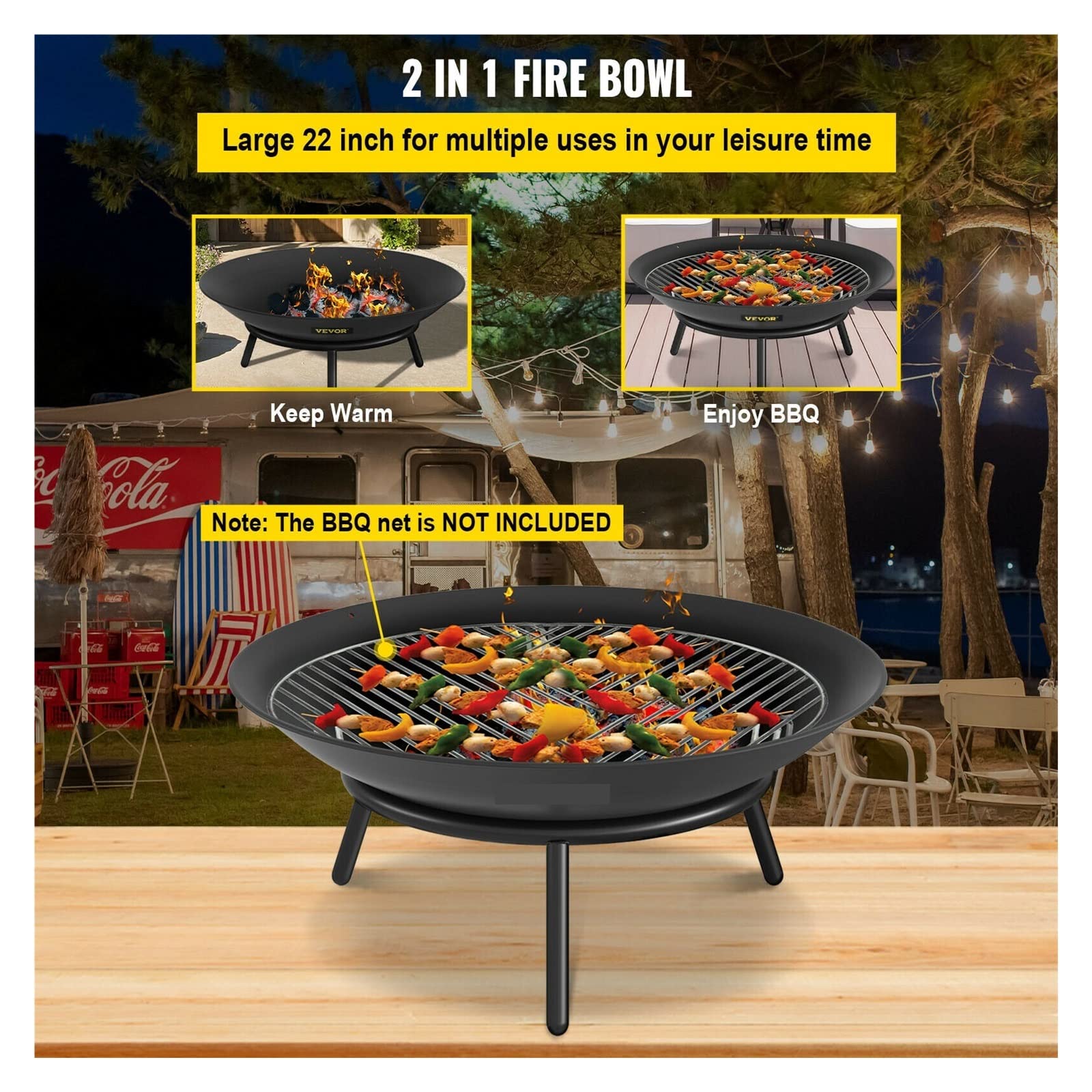 Miska na ognisko Piec do grilla Stal węglowa/żeliwo do utrzymywania ciepła, zewnętrzne patio Taras Przydomowy grill(30 inch Cast Iron)