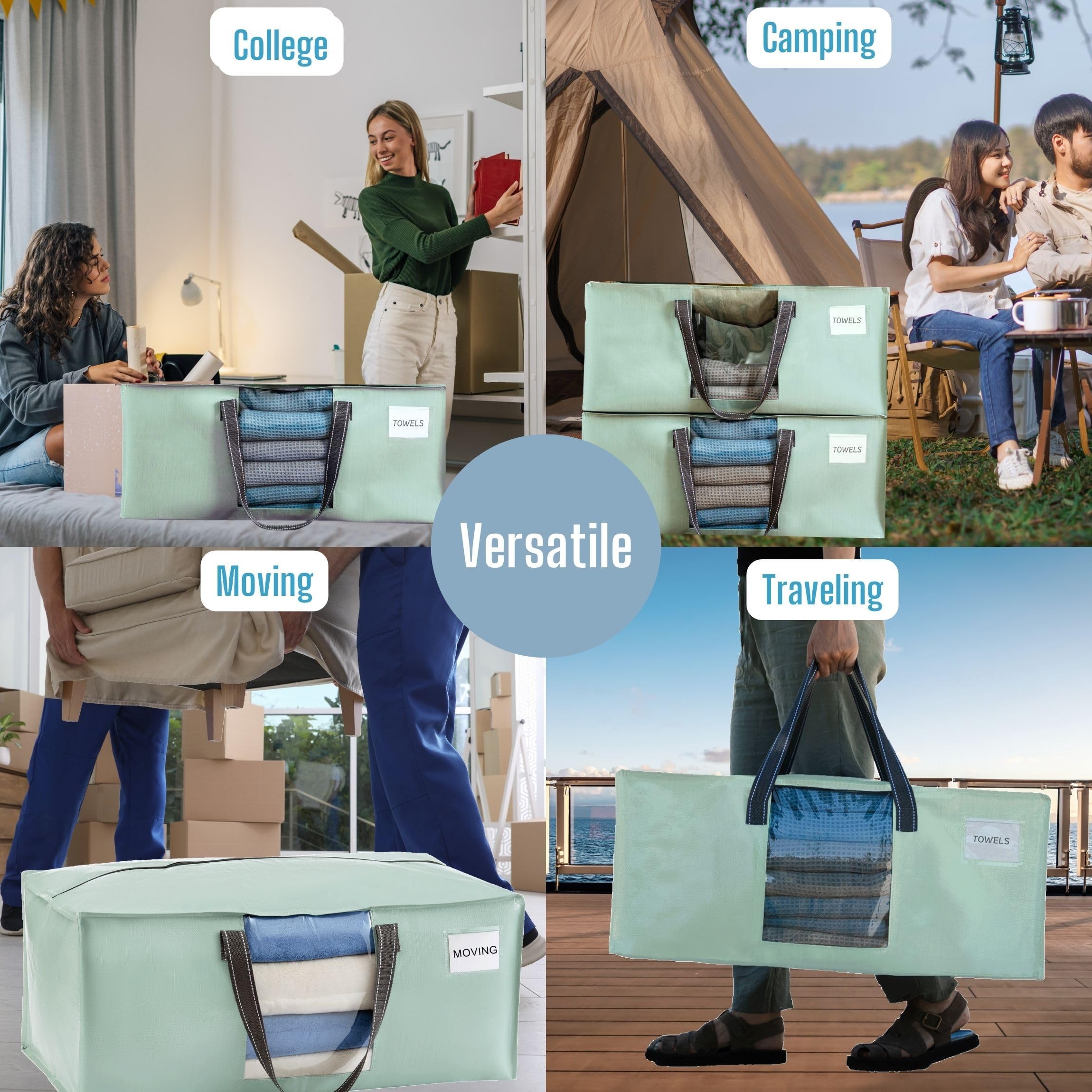 Amazon.com: VENO 2 Pack Moving Bags for College, Heavy-Duty